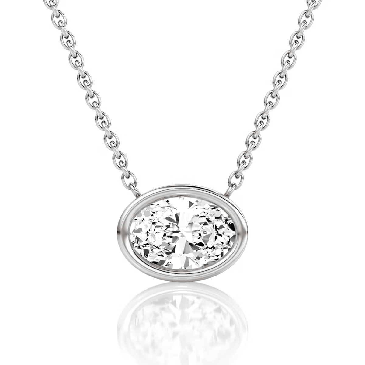Oval Cut Bezel Necklace
