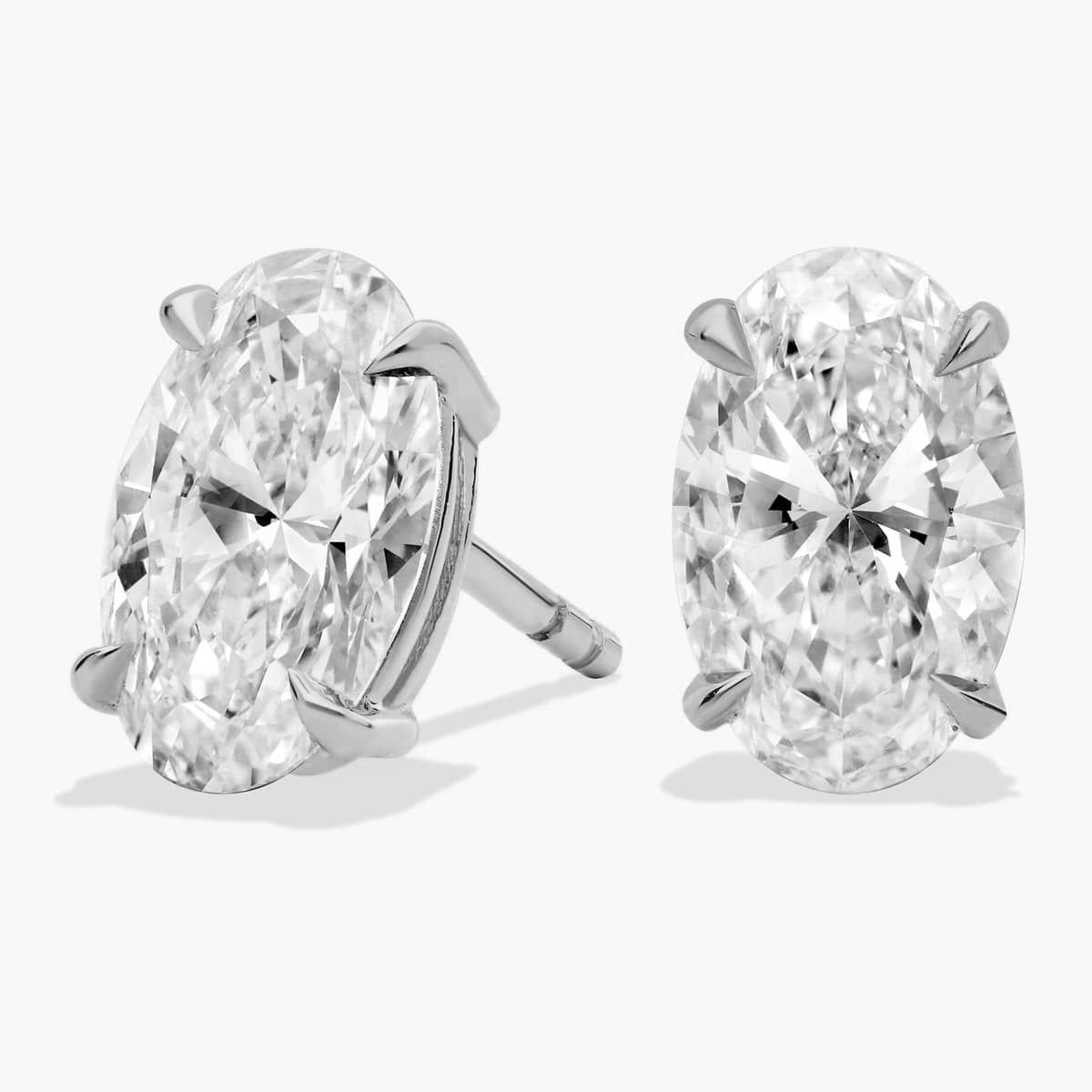 2 to 4 Carat Oval Diamond Stud Earrrings