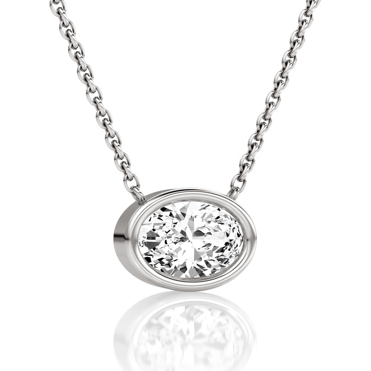 Oval Cut Bezel Necklace