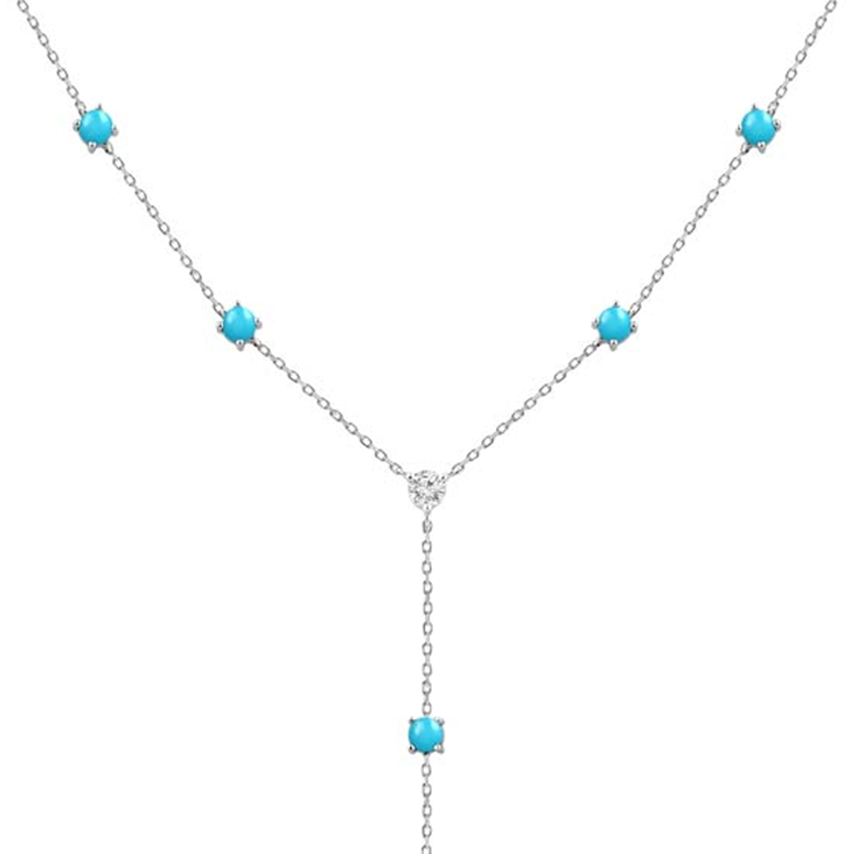 18K Gold,Natural Diamond,Turqoise Necklace
