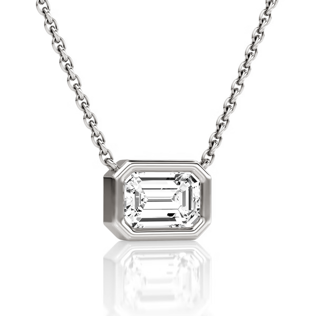 Emerald Cut Bezel Necklace
