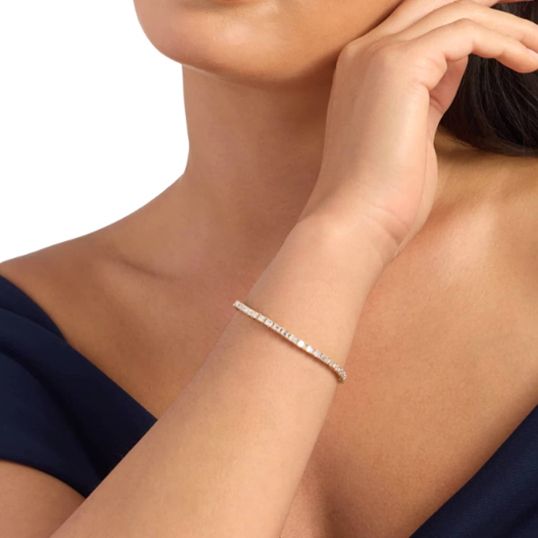 East West Emerald Cut Lab Grown Tennis Bracelet