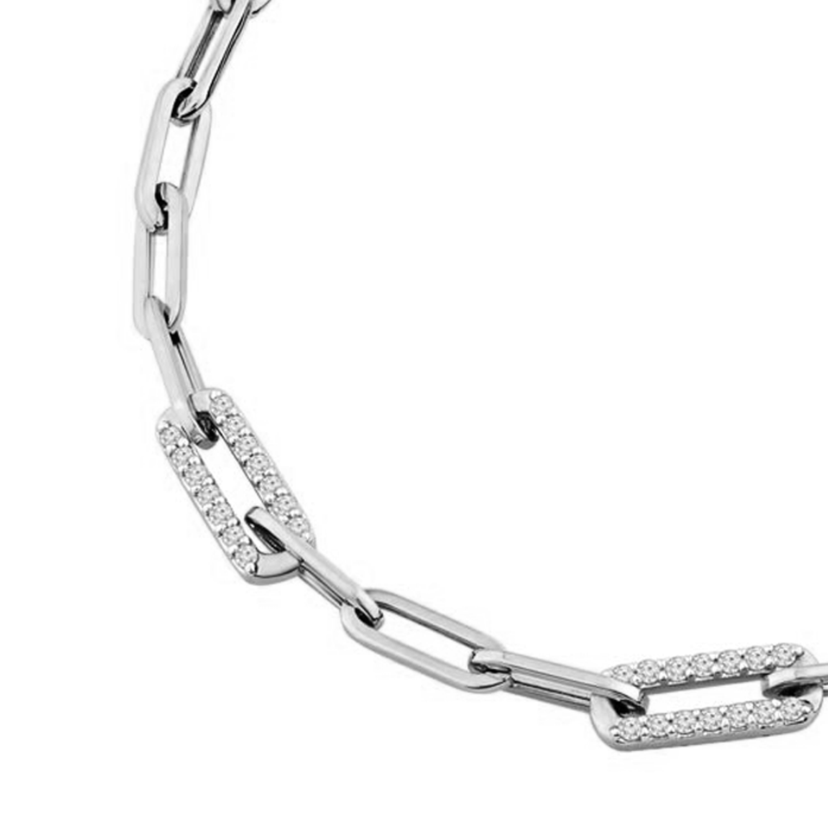 18K Paper Clip Natural Diamond Bracelet