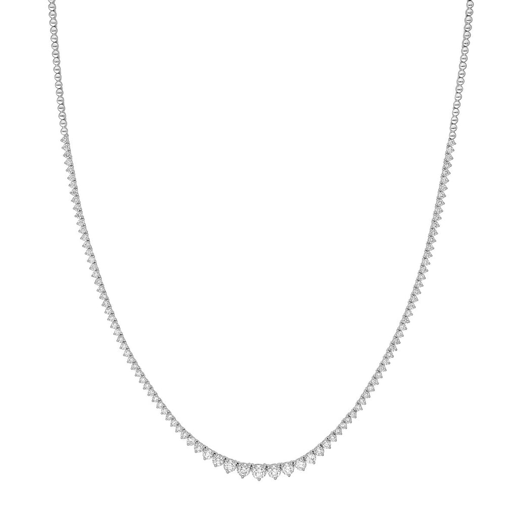 Natural Diamond Graduated Half Tennis Necklace (3-1/4tcw)