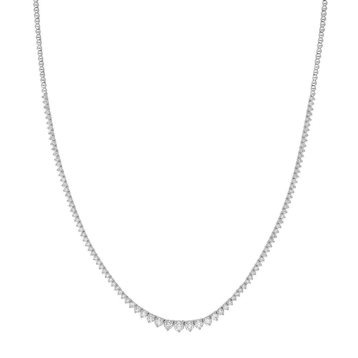 Natural Diamond Graduated Half Tennis Necklace (3-1/4tcw)
