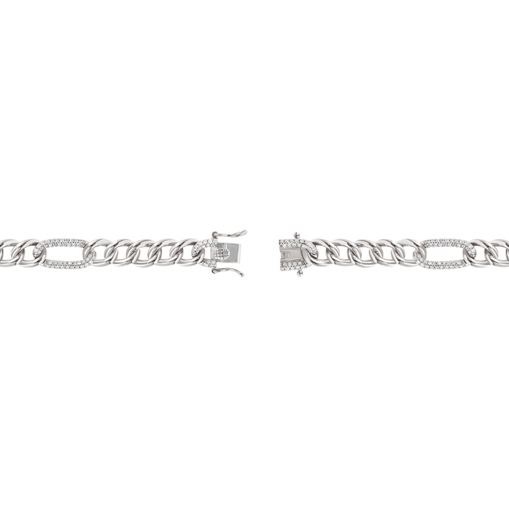 14K Paper Natural Diamond CUBAN Bracelet