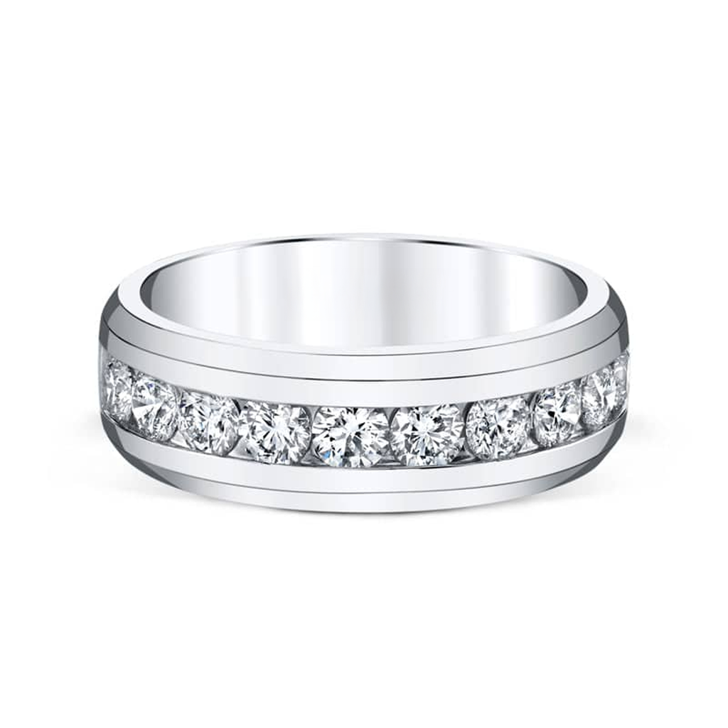 14K Channel Set Mens Diamond RIng