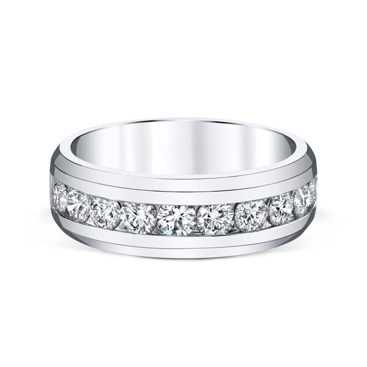 14K Channel Set Mens Diamond RIng
