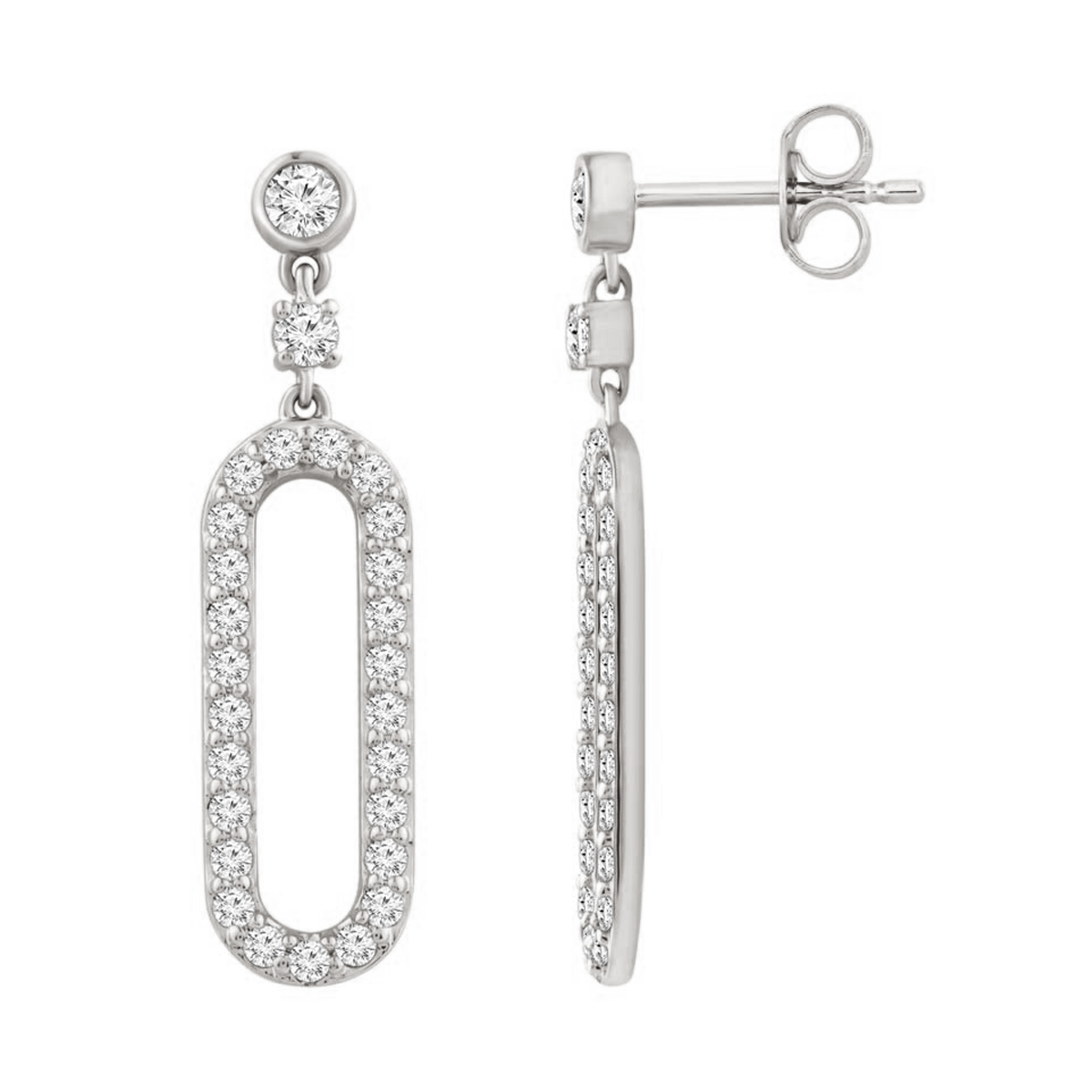 18K Gold, Natural Diamond / Paper clip earrings