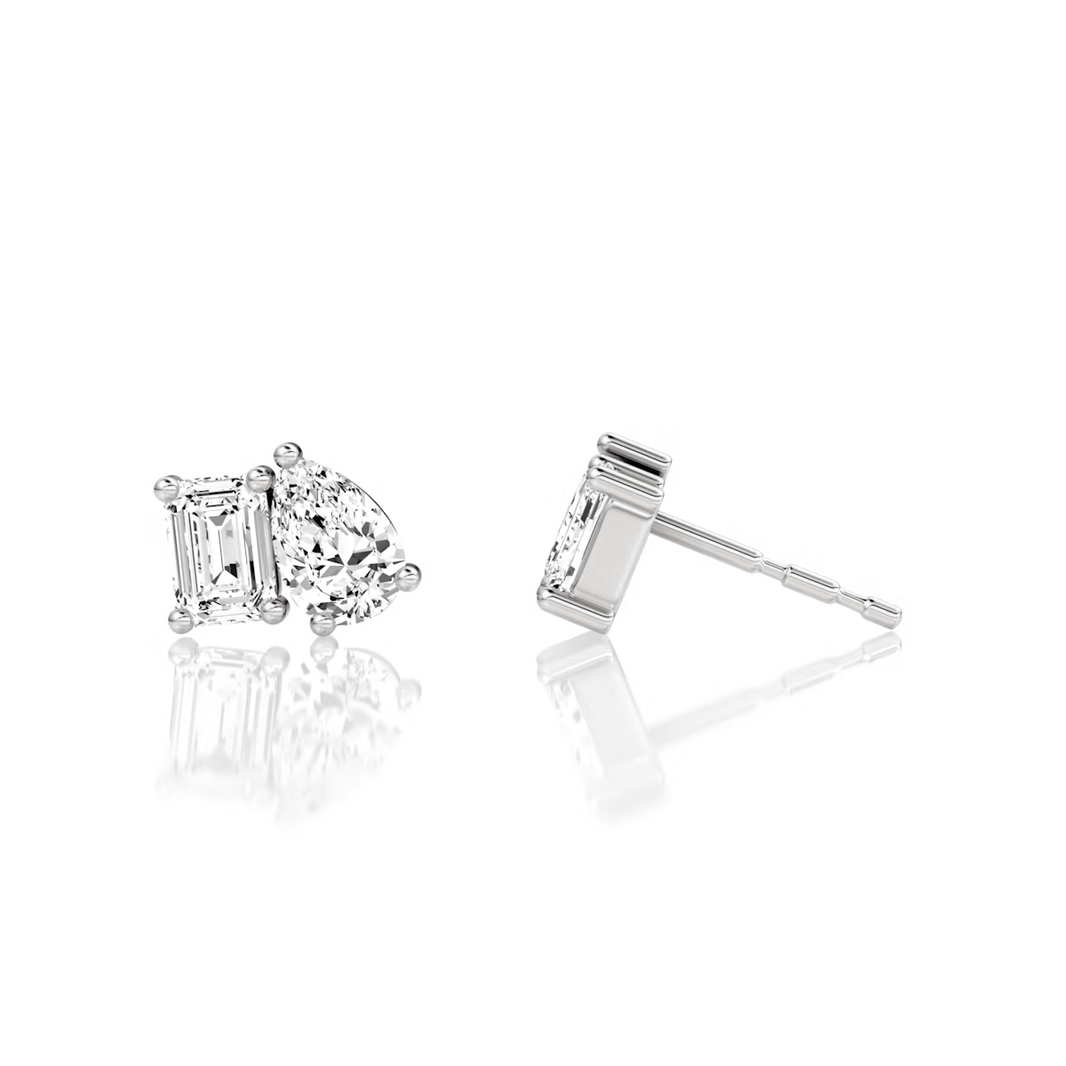 1 to 4 carats 2 Stone Perfect Match Earrings