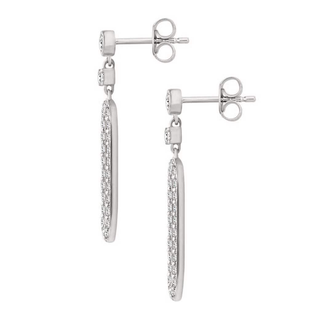 18K Gold, Natural Diamond / Paper clip earrings