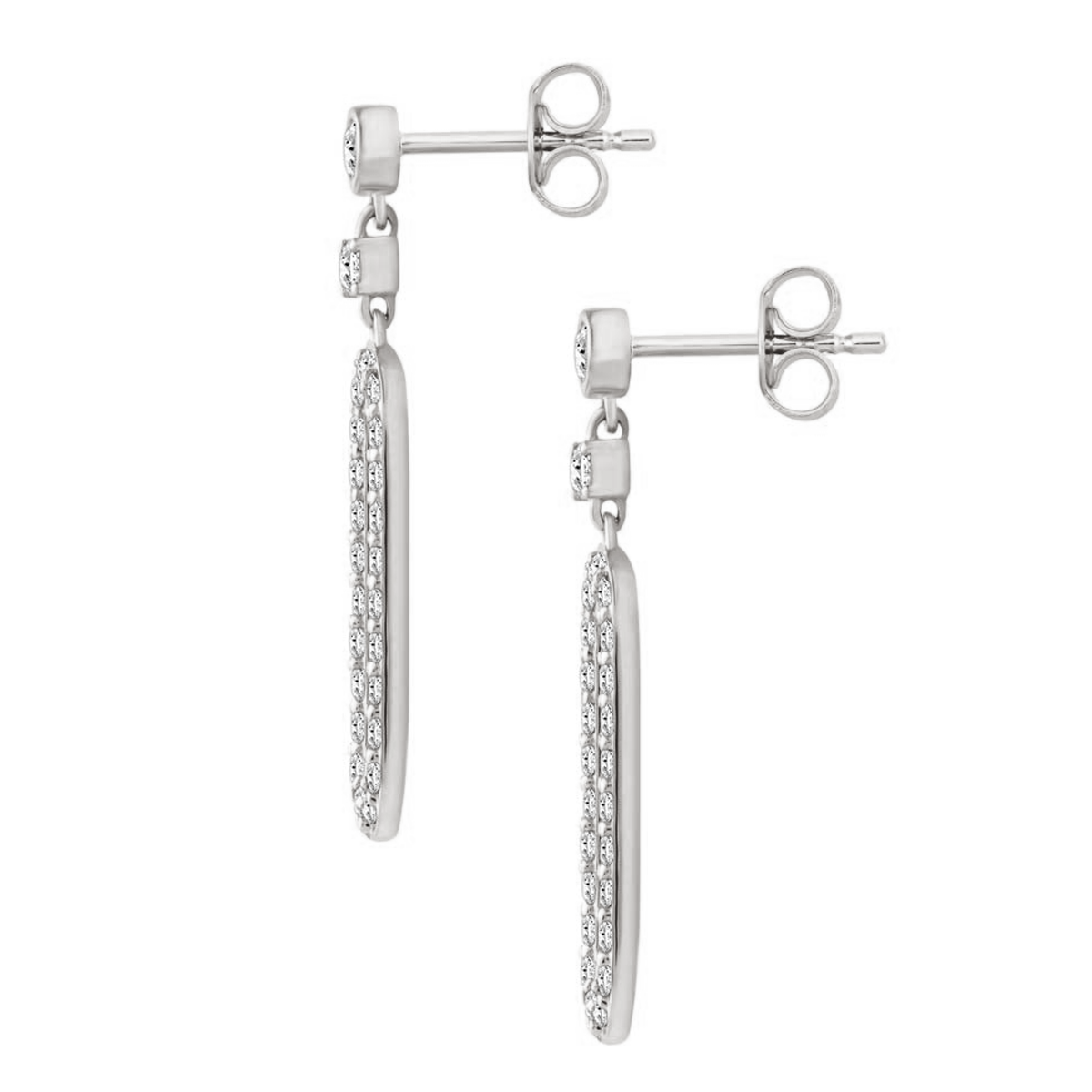 18K Gold, Natural Diamond / Paper clip earrings