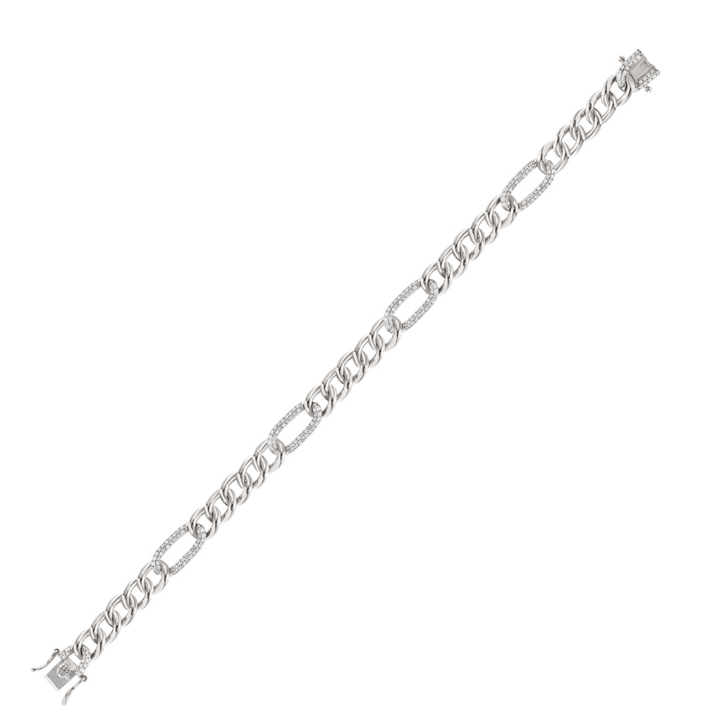 14K Paper Natural Diamond CUBAN Bracelet