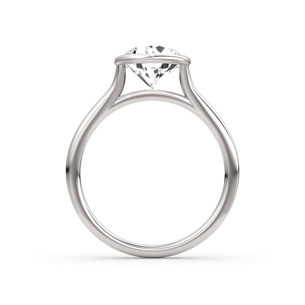 2.5 Carats Round Shape Bezel Diamond Ring