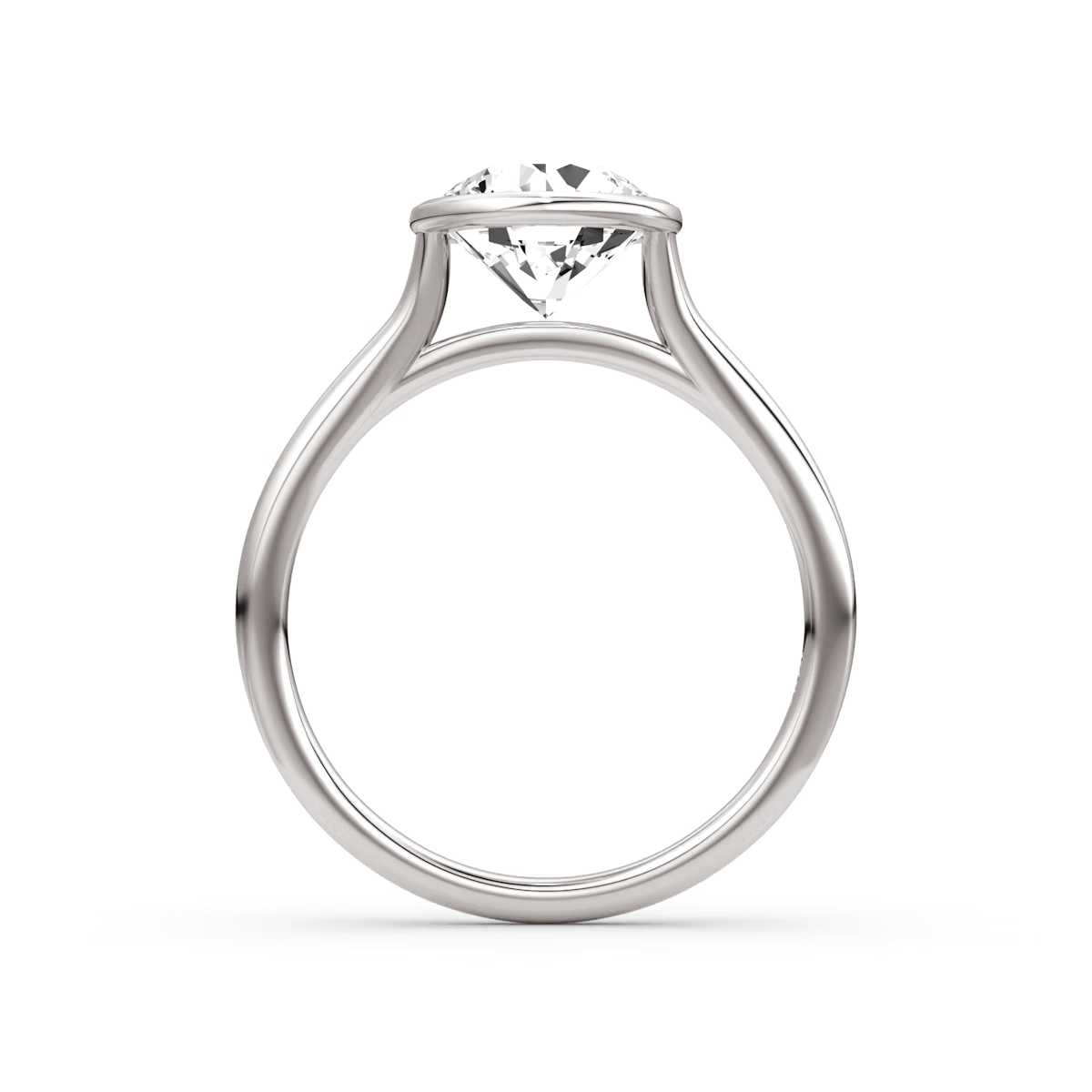 2.5 Carats Round Shape Bezel Diamond Ring