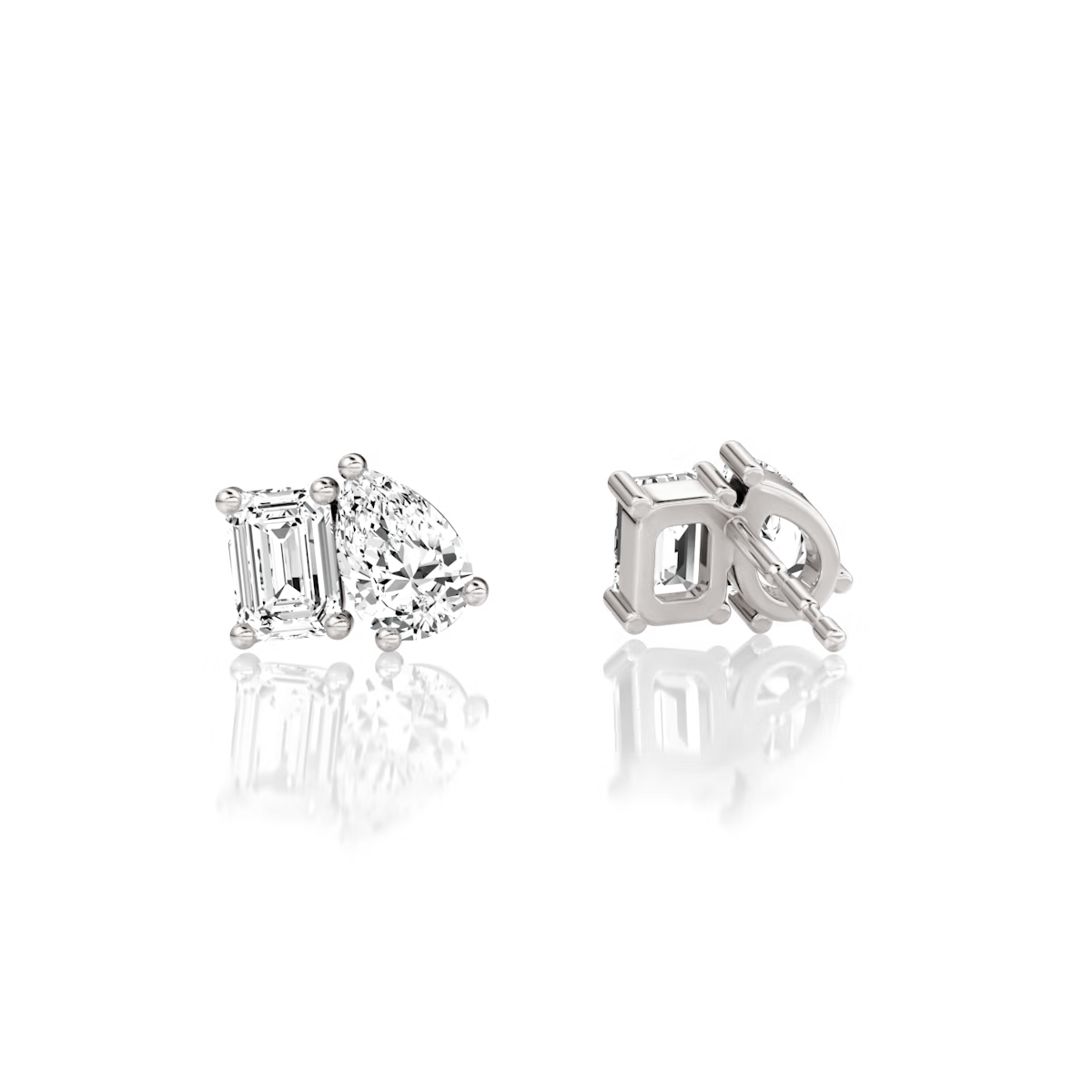 1 to 4 carats 2 Stone Perfect Match Earrings