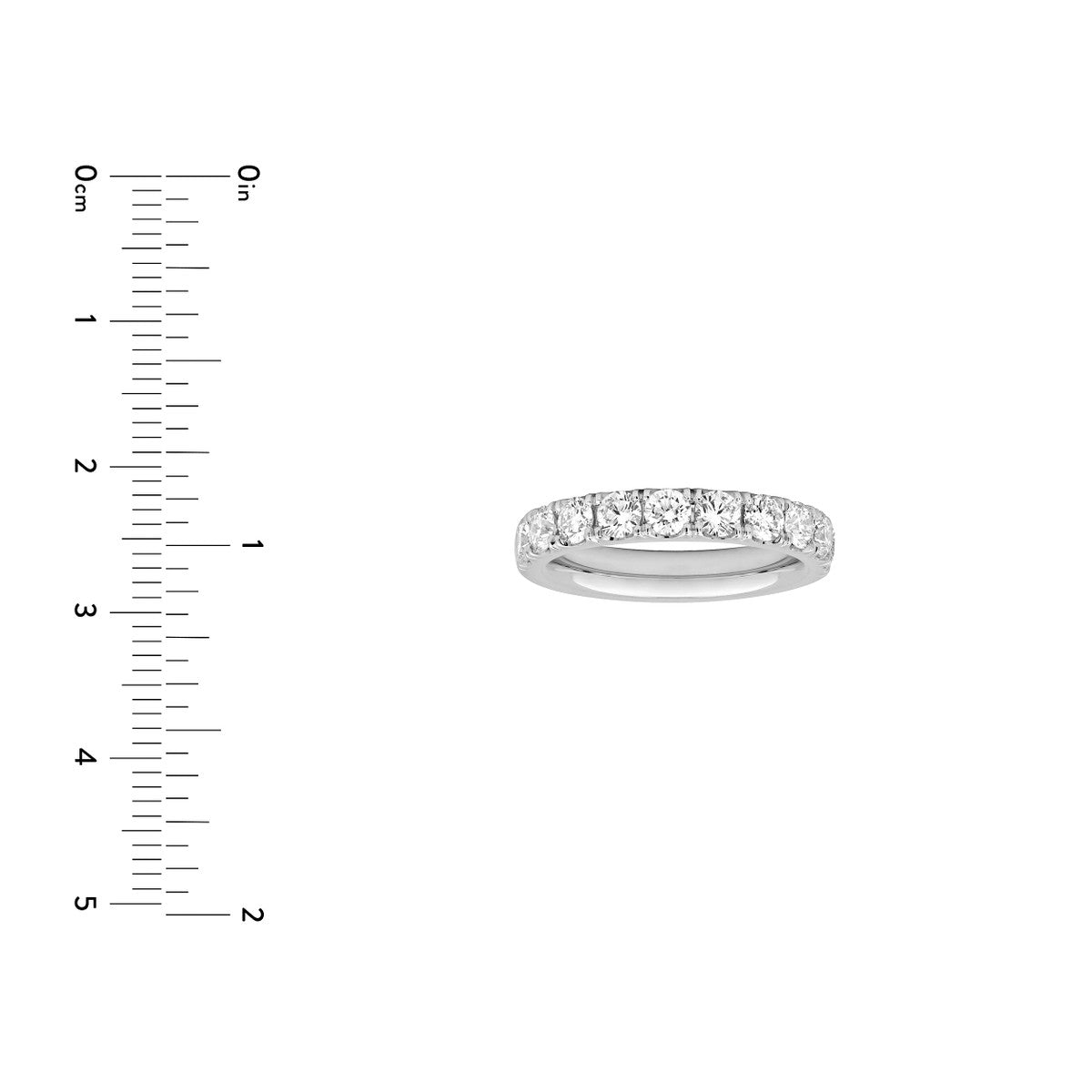 14K Gold, 1-1/3ct Lab Diamond Half Eternity Band