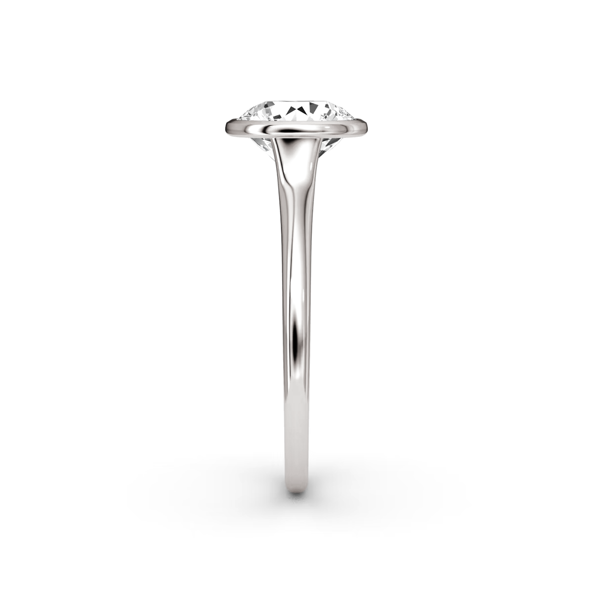 2.5 Carats Round Shape Bezel Diamond Ring