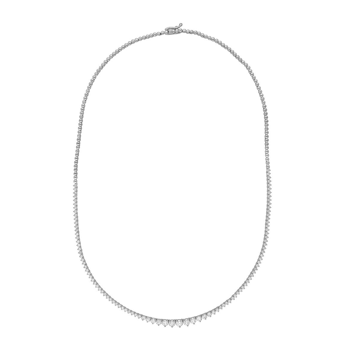 Natural Diamond Graduated Half Tennis Necklace (3-1/4tcw)