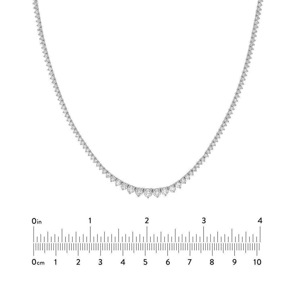Natural Diamond Graduated Half Tennis Necklace (3-1/4tcw)