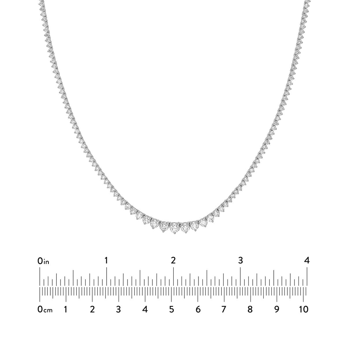 Natural Diamond Graduated Half Tennis Necklace (3-1/4tcw)