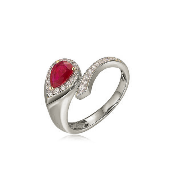 Smyra 14K Gold Ruby and Diamond Ring