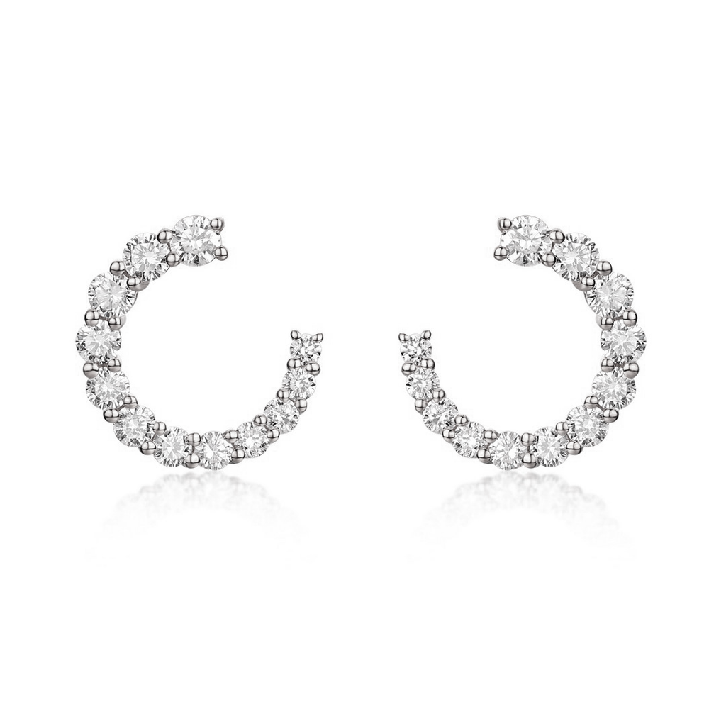 Graduated Diamond Hoop Earrings
