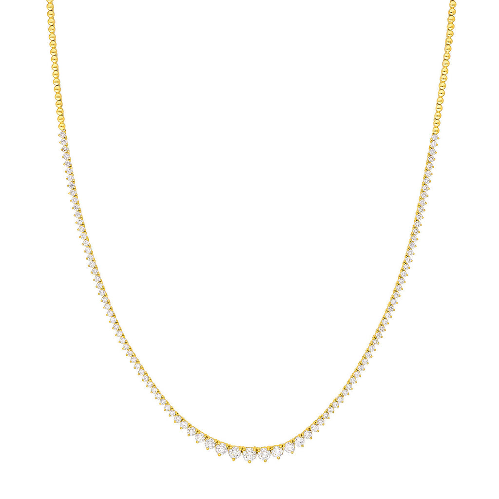 Natural Diamond Graduated Half Tennis Necklace (3-1/4tcw)