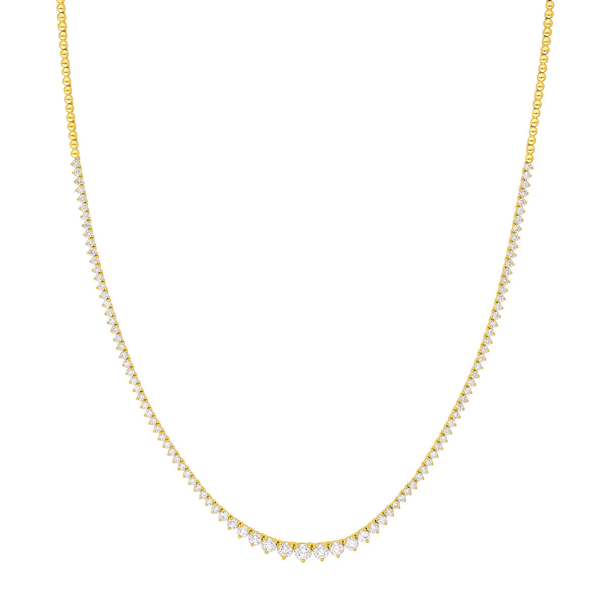 Natural Diamond Graduated Half Tennis Necklace (3-1/4tcw)