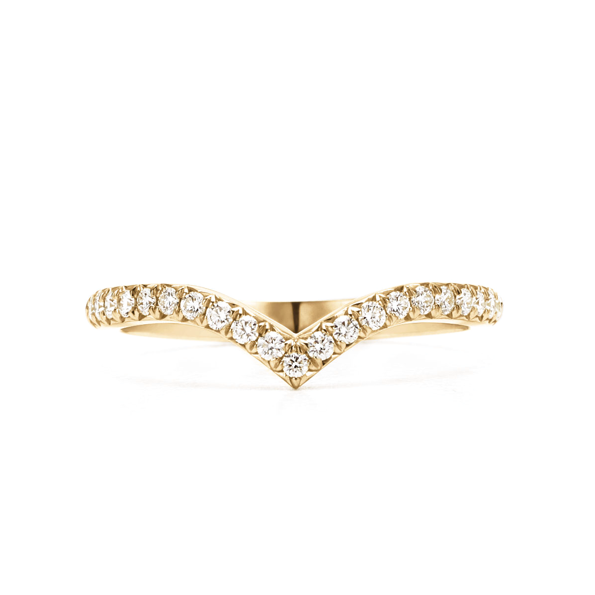 V shaped,14K Gold,Lab Grown Diamond Band
