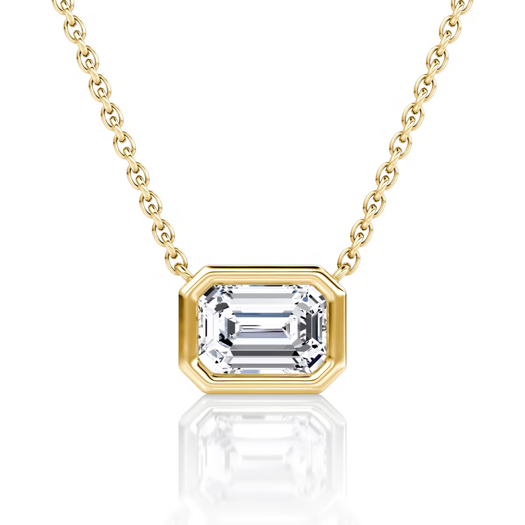 Emerald Cut Bezel Necklace