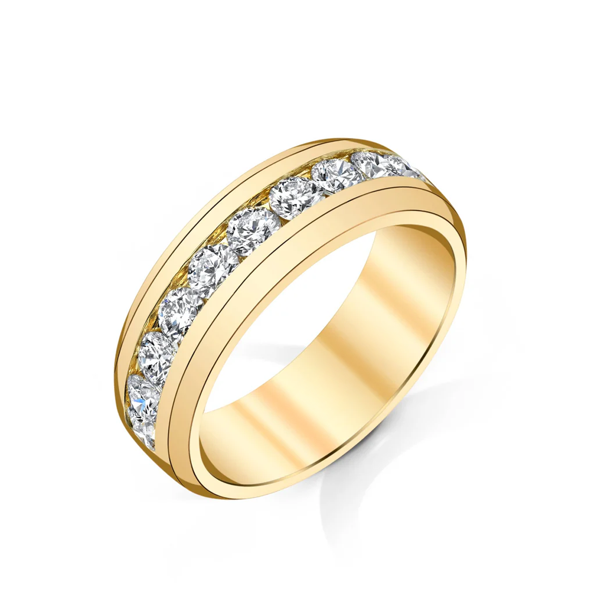 14K Channel Set Mens Diamond RIng