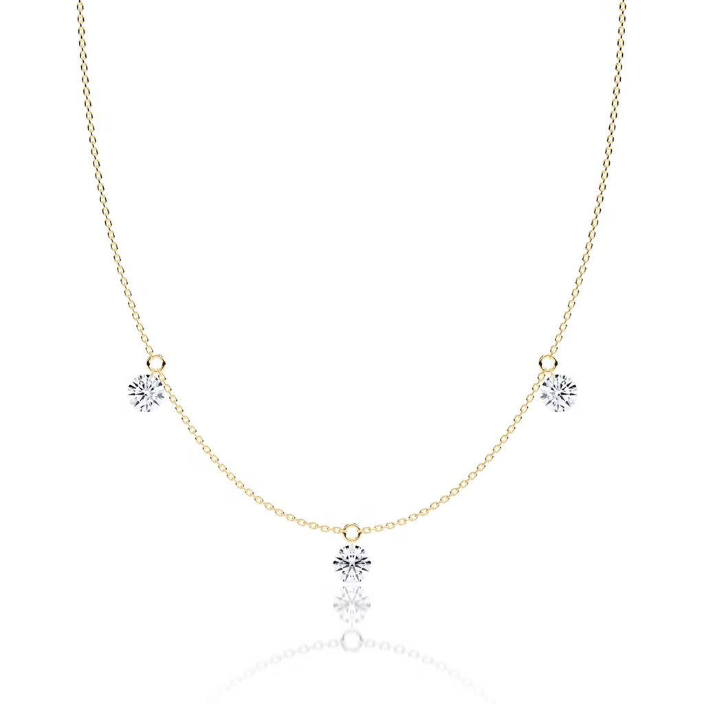 3-5 Stone Floating Station Necklace