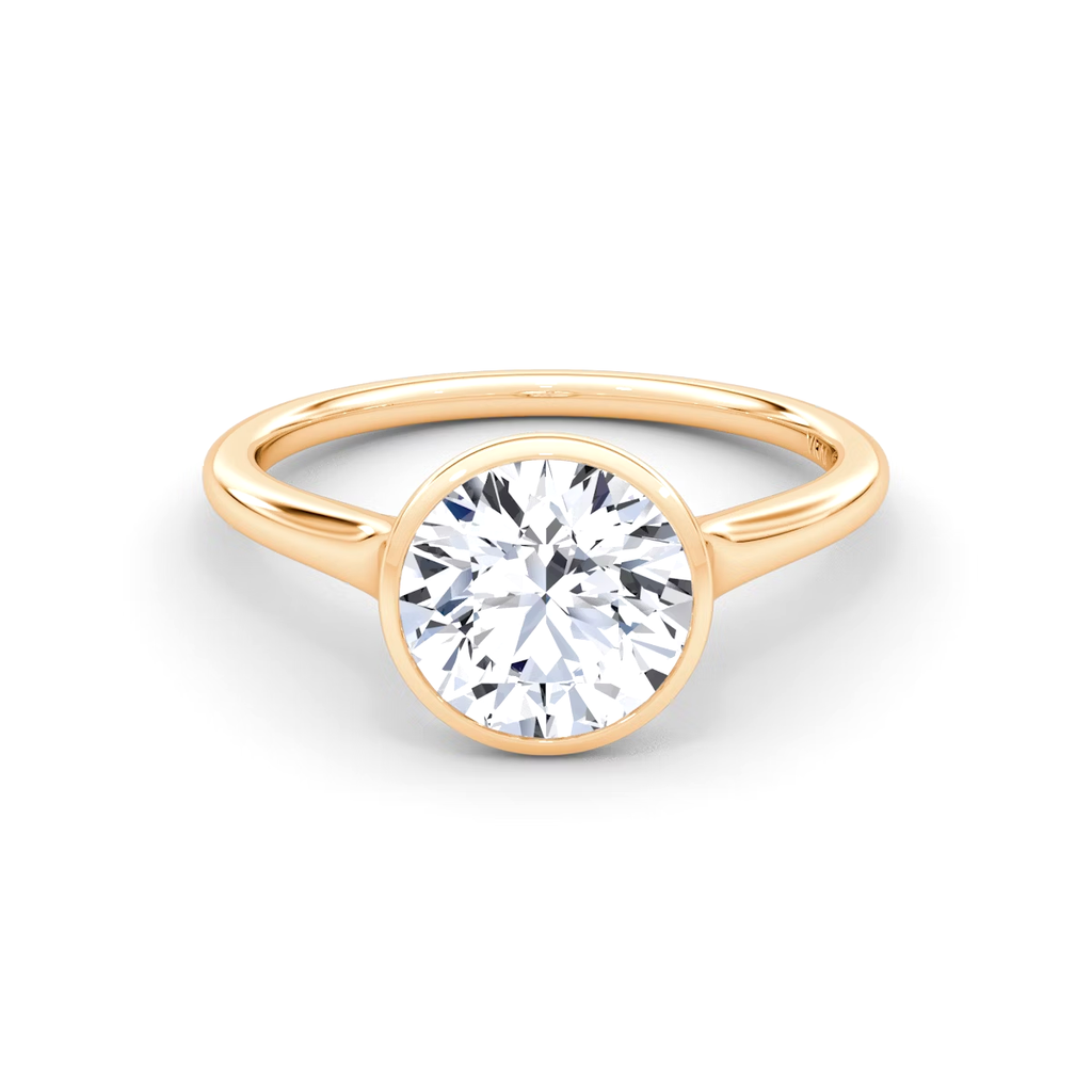 2.5 Carats Round Shape Bezel Diamond Ring