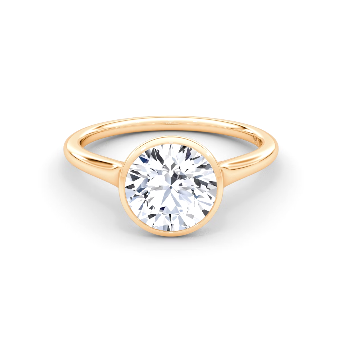 2.5 Carats Round Shape Bezel Diamond Ring
