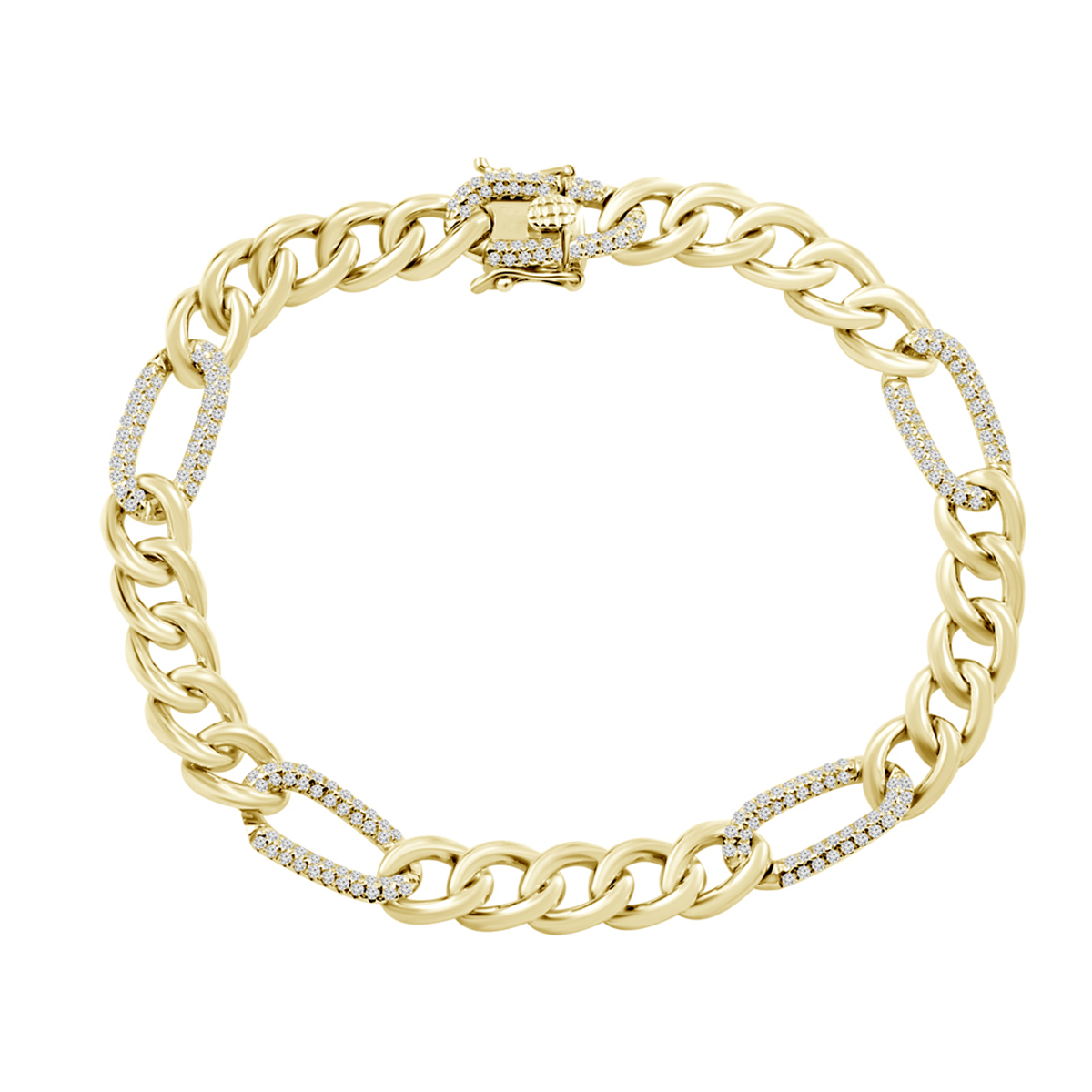 14K Paper Natural Diamond CUBAN Bracelet