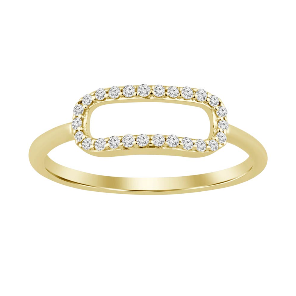 18K Gold,Natural Diamond ,Paper Clip Ring
