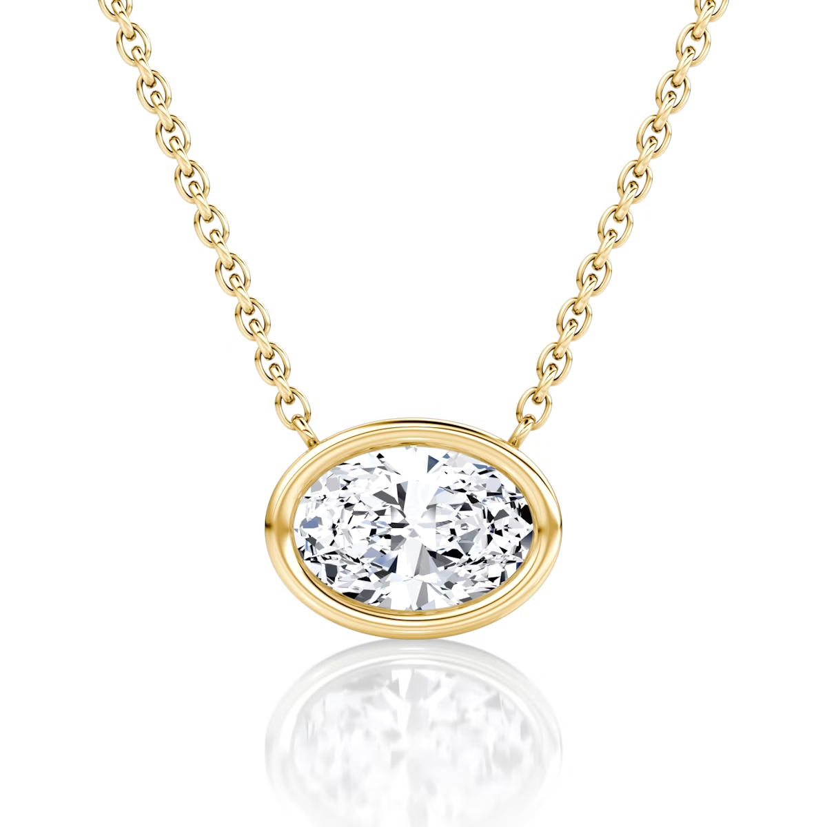 Oval Cut Bezel Necklace