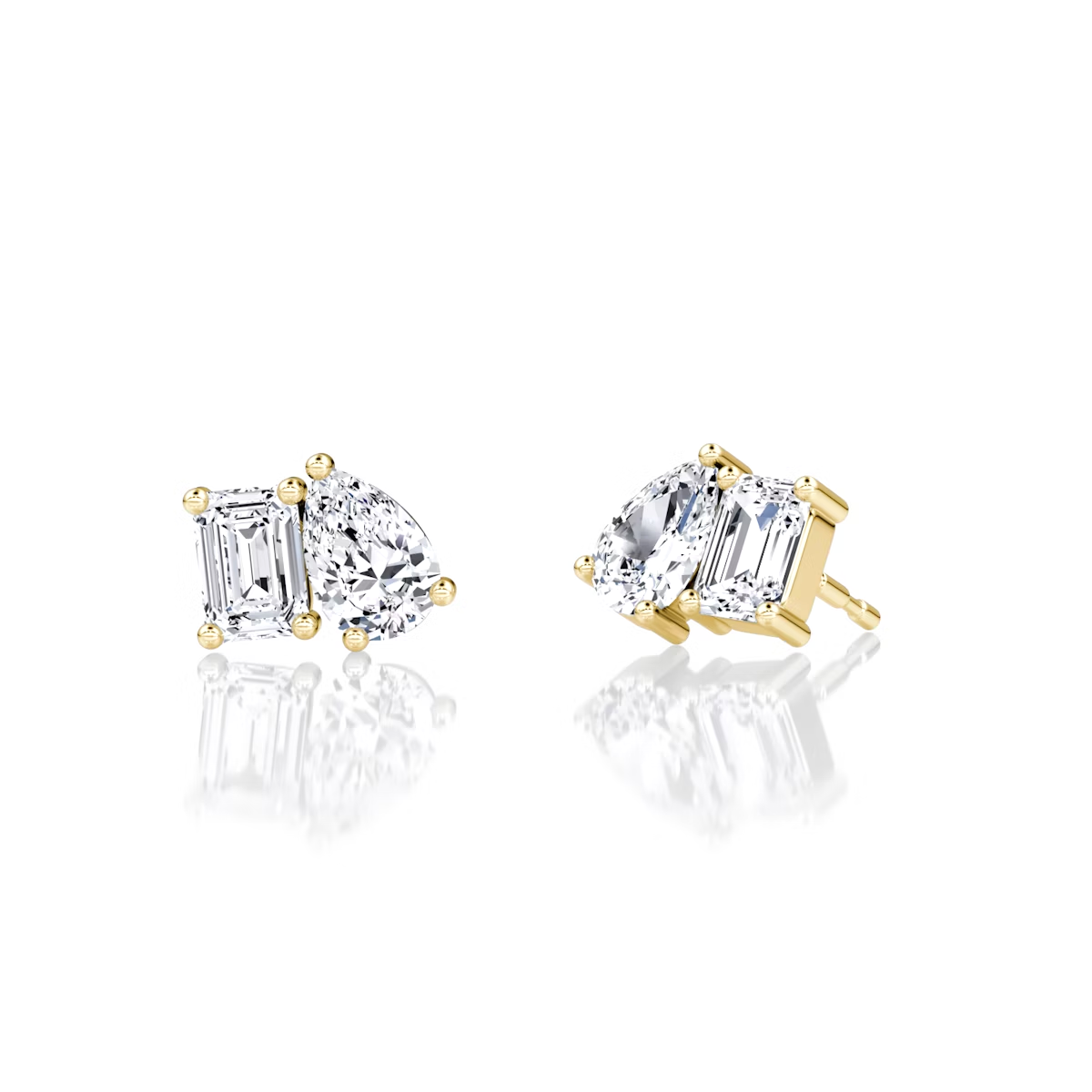 1 to 4 carats 2 Stone Perfect Match Earrings