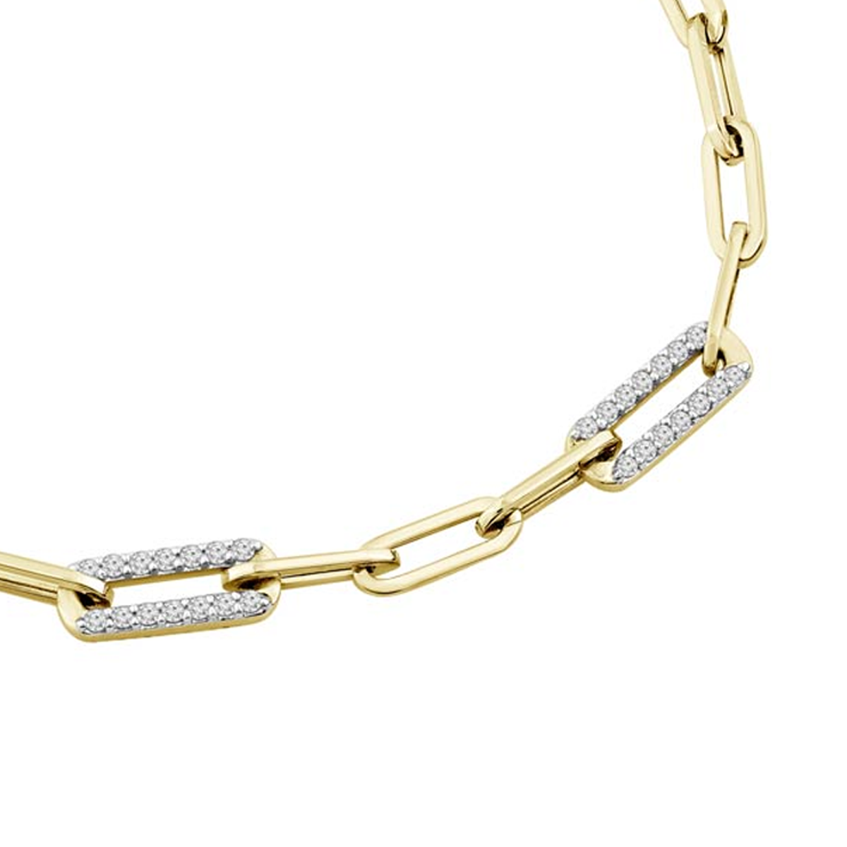 18K Paper Clip Natural Diamond Bracelet