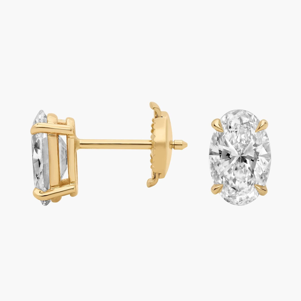 2 to 4 Carat Oval Diamond Stud Earrrings