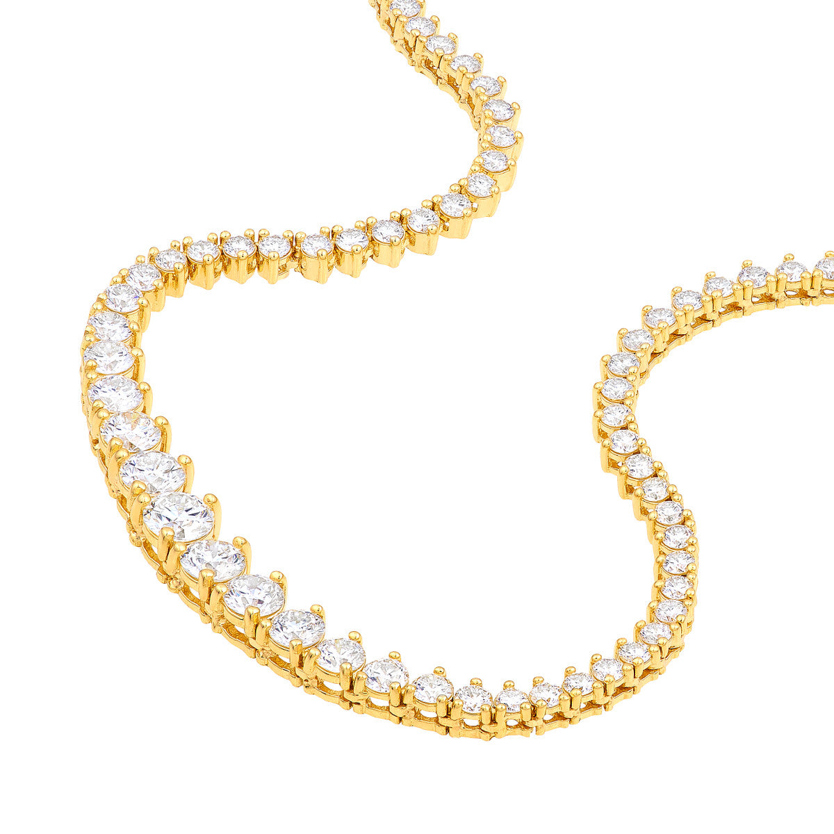 Natural Diamond Graduated Half Tennis Necklace (3-1/4tcw)