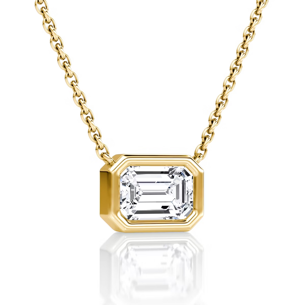 Emerald Cut Bezel Necklace