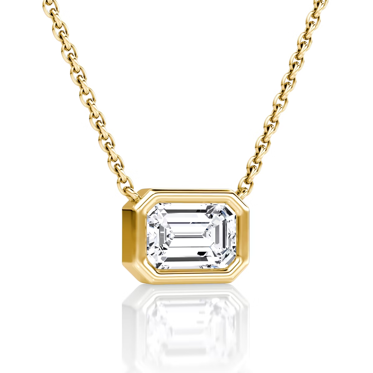 Emerald Cut Bezel Necklace