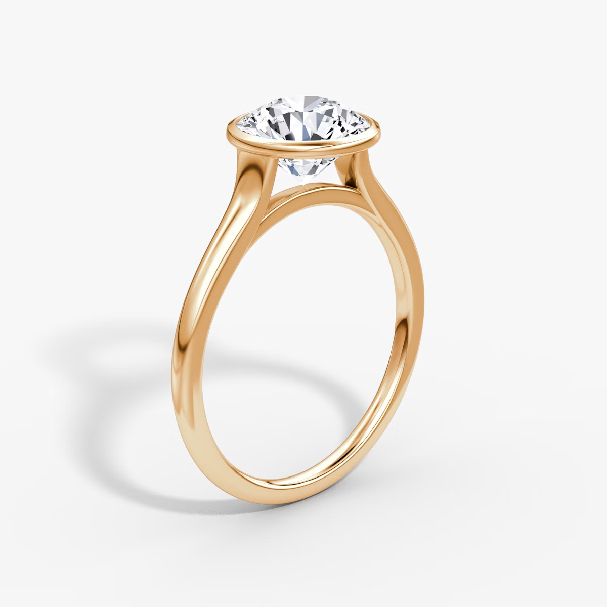 2.5 Carats Round Shape Bezel Diamond Ring
