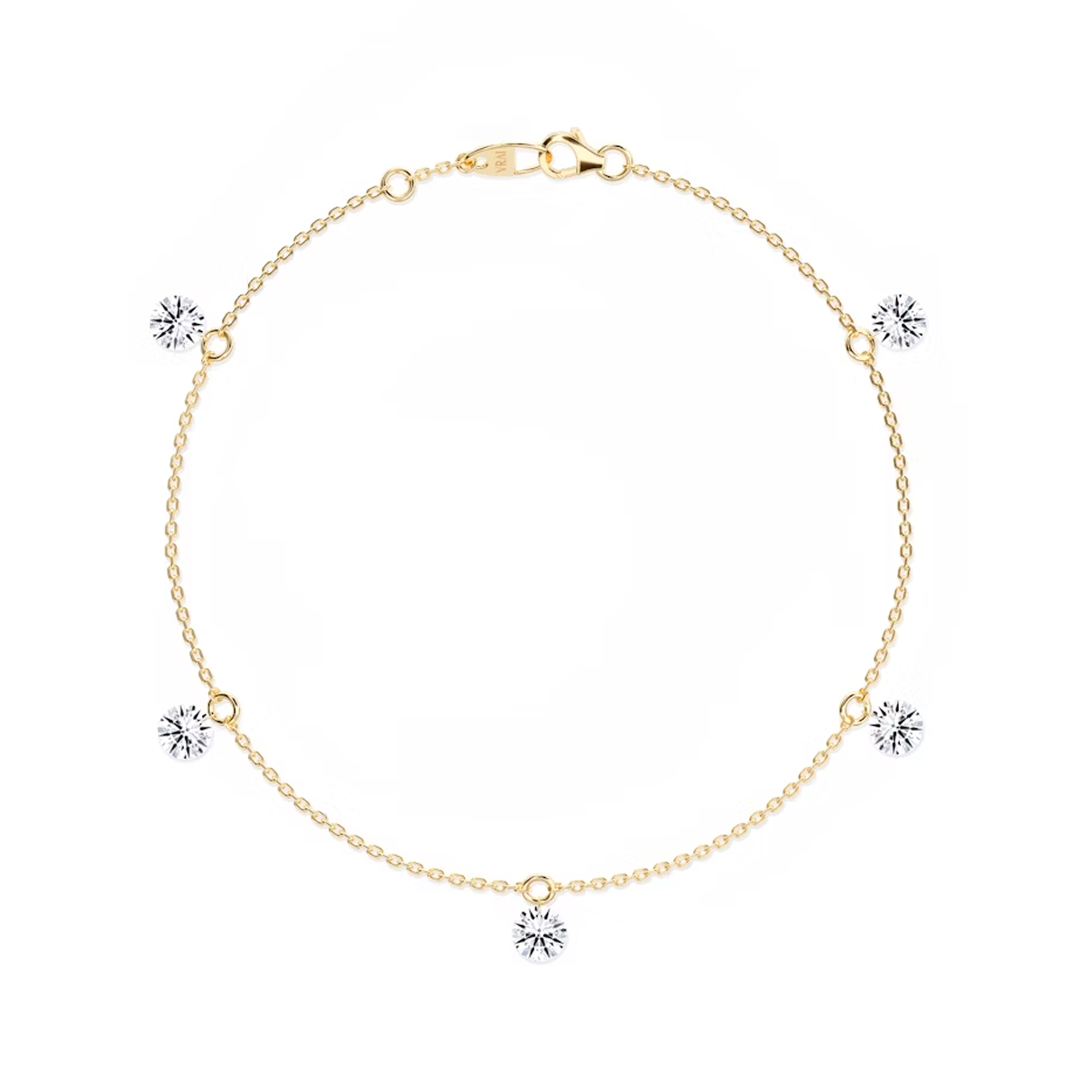 5 Stone Floating Station Bracelet