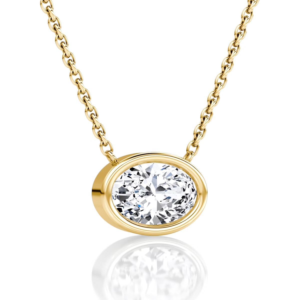 Oval Cut Bezel Necklace