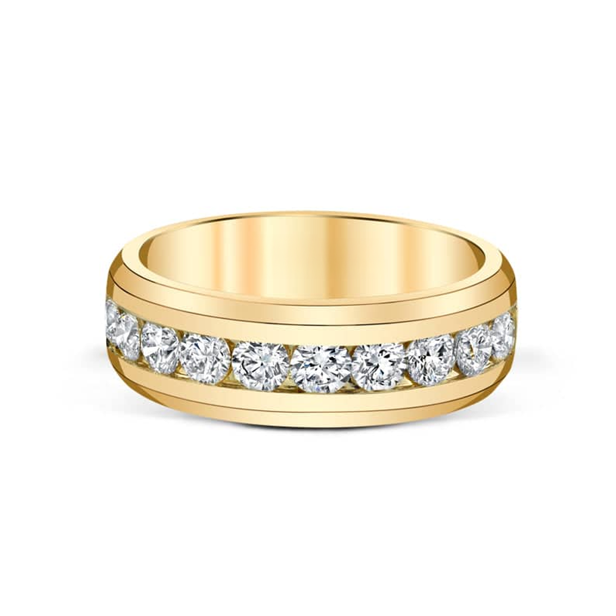 14K Channel Set Mens Diamond RIng