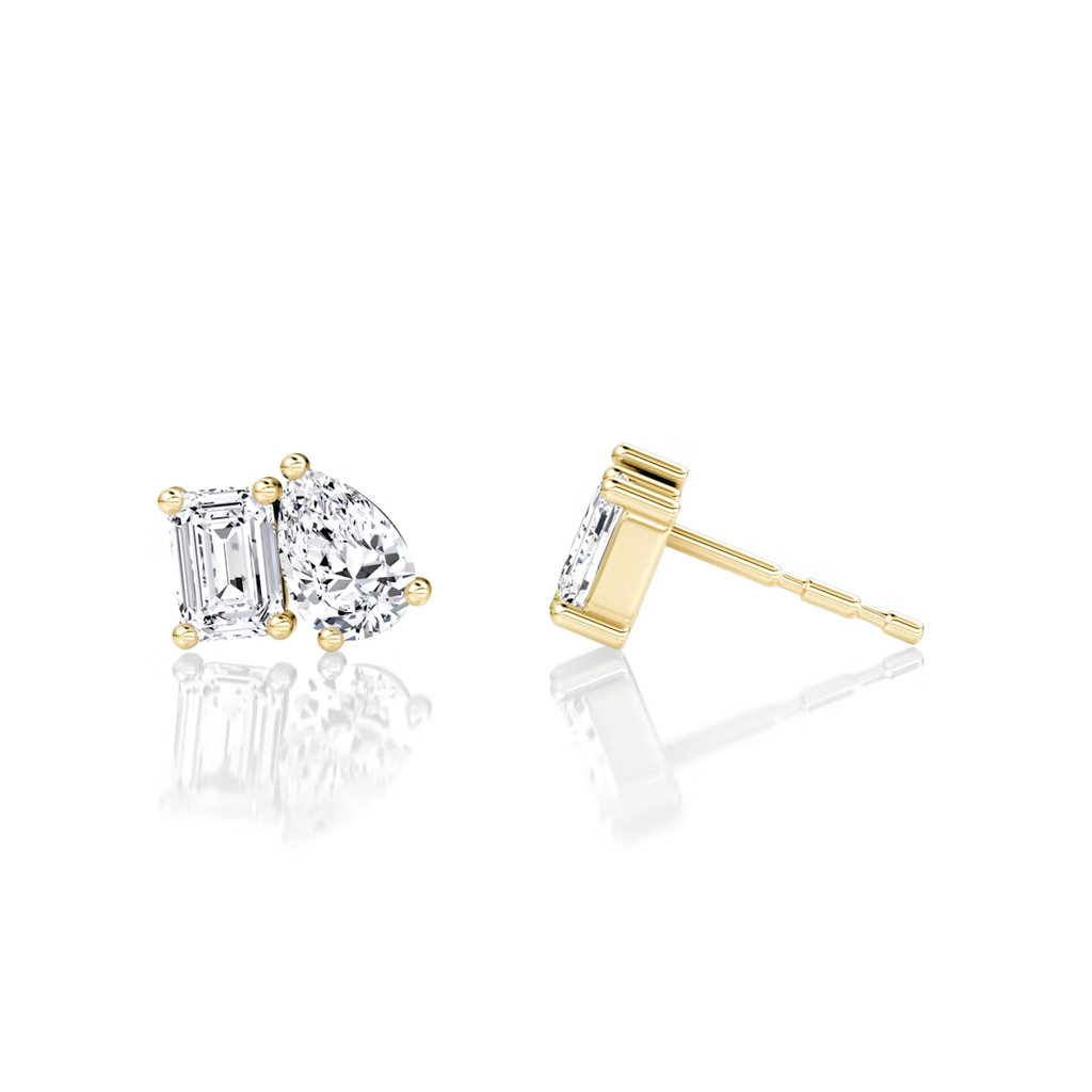 1 to 4 carats 2 Stone Perfect Match Earrings