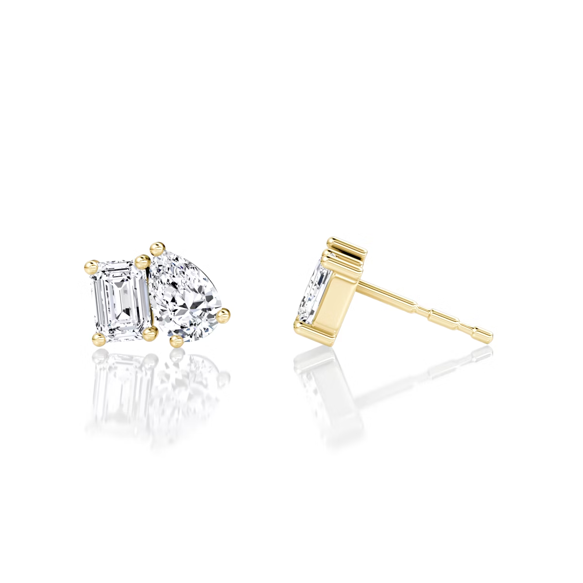 1 to 4 carats 2 Stone Perfect Match Earrings